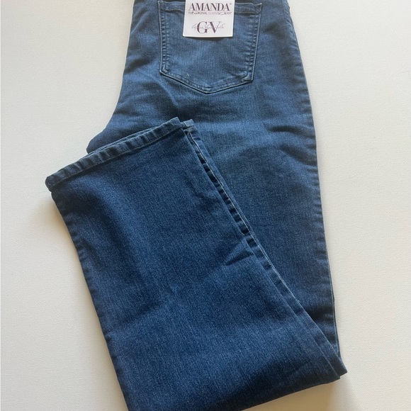NWT Gloria Vanderbilt Jeans Women's Size 14 Blue Denim Amanda Straight Leg (F1) - Picture 1 of 11